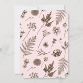 ヴィンテージ植物モノグラム結婚式招待状 招待状 (裏面)