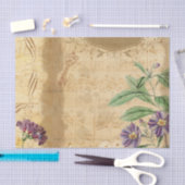 ヴィンテージ植物レトロビクトリアン老化ティッシュペーパー 薄葉紙 (クラフト)