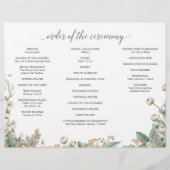 ヴィンテージ植物三折結婚式 プログラム写真 チラシ (裏面)