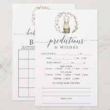 ヴィンテージ植物両面ベビーシャワーゲーム