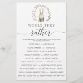 ヴィンテージ植物両面ベビーシャワーゲーム (正面)