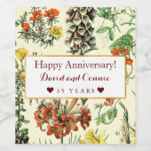 ヴィンテージ植物健康記念日 ワインラベル (シングルラベル)