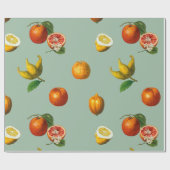 ヴィンテージ植物包み紙 ラッピングペーパー (フラット)