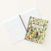 ヴィンテージ植物名パーソナライズされた称 ノートブック (内部)