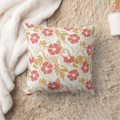 ヴィンテージ植物図（ラベル付き花） クッション (ブランケット)