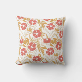 ヴィンテージ植物図（ラベル付き花） クッション