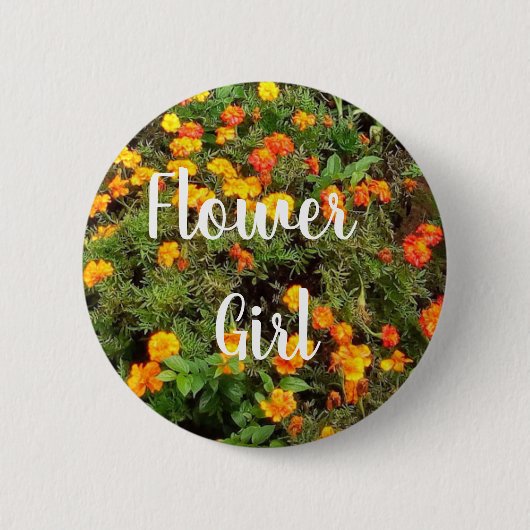 ヴィンテージ植物園のフラワーガール 缶バッジ (正面)