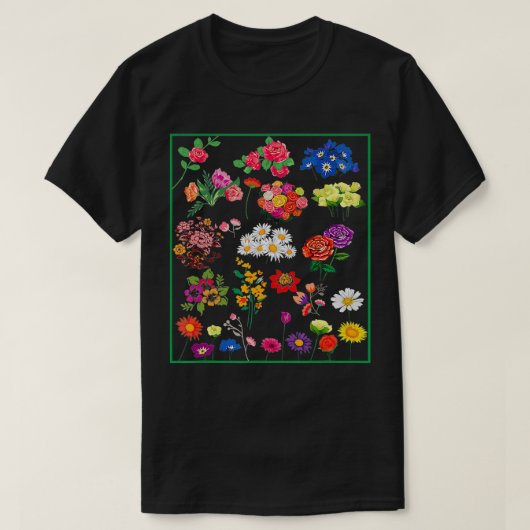 ヴィンテージ植物園イラストレーション図工場 Tシャツ (デザイン正面)