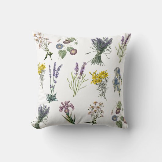 ヴィンテージ植物園プリントガーデンノスタルジア クッション (正面)