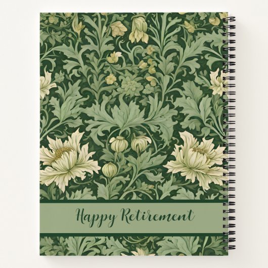 ヴィンテージ植物園マムグリーン向け ノートブック (裏面)