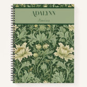 ヴィンテージ植物園マムグリーン向け ノートブック (正面)