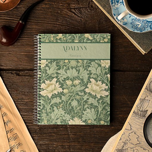 ヴィンテージ植物園マムグリーン向け ノートブック