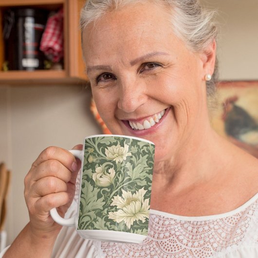 ヴィンテージ植物園マムグリーン向け マグカップ