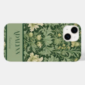 ヴィンテージ植物園マムグリーン向け Case-Mate iPhoneケース (裏面 (横))