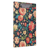 ヴィンテージ植物園花の模様 – 青 クリップボード (右)