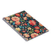 ヴィンテージ植物園花の模様 – 青 ノートブック (右側)