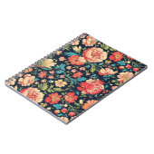 ヴィンテージ植物園花の模様 – 青 ノートブック (左側)