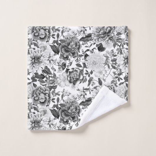 ヴィンテージ植物園花パターンスバストーウ バスタオルセット (ウォッシュタオル)