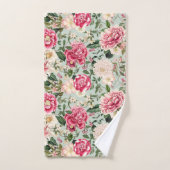 ヴィンテージ植物園花パターンスバストーウ バスタオルセット (ハンドタオル)