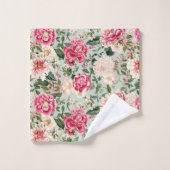 ヴィンテージ植物園花パターンスバストーウ バスタオルセット (ウォッシュタオル)