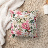 ヴィンテージ植物園花パターン クッション (ブランケット)