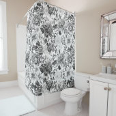 ヴィンテージ植物園花パターン シャワーカーテン (インサイチュ)