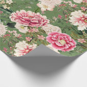 ヴィンテージ植物園花パターン ラッピングペーパー (角)