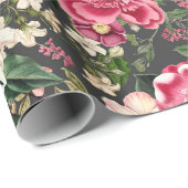 ヴィンテージ植物園花パターン ラッピングペーパー (ロールコーナー)