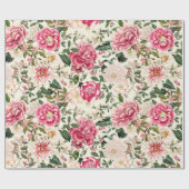 ヴィンテージ植物園花パターン ラッピングペーパー (フラット)