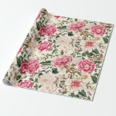 ヴィンテージ植物園花パターン ラッピングペーパー (アンロールド)