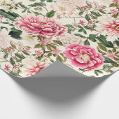 ヴィンテージ植物園花パターン ラッピングペーパー (角)
