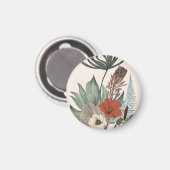 ヴィンテージ植物園 – ワイルドフラワー&プロテアイル マグネット (正面/裏面)