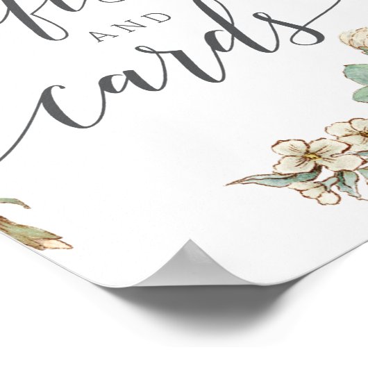 ヴィンテージ植物学のギフトとカードのサイン ポスター (角)