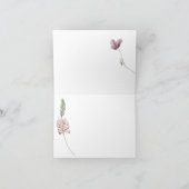 ヴィンテージ植物学の小さな花 サンキューカード (内部)