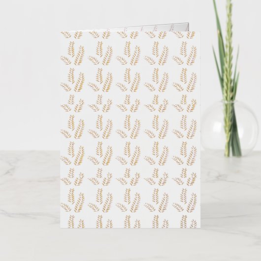 ヴィンテージ植物学イラストレーション-エレガントフローラアート 箔グリーティングカード (正面)