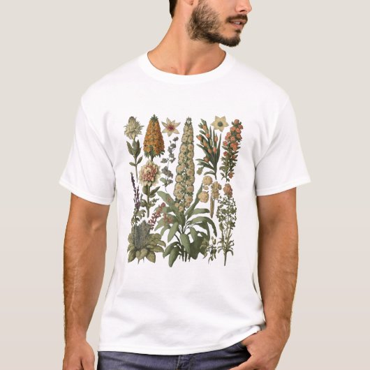 ヴィンテージ植物学クール Tシャツ (正面)