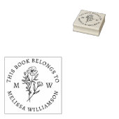 ヴィンテージ植物学フローライニシャル図書館蔵書票 ラバースタンプ (押印)