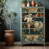 ヴィンテージ植物学ユニコーンアールヌーボー 薄葉紙