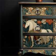 ヴィンテージ植物学ユニコーンアールヌーボー