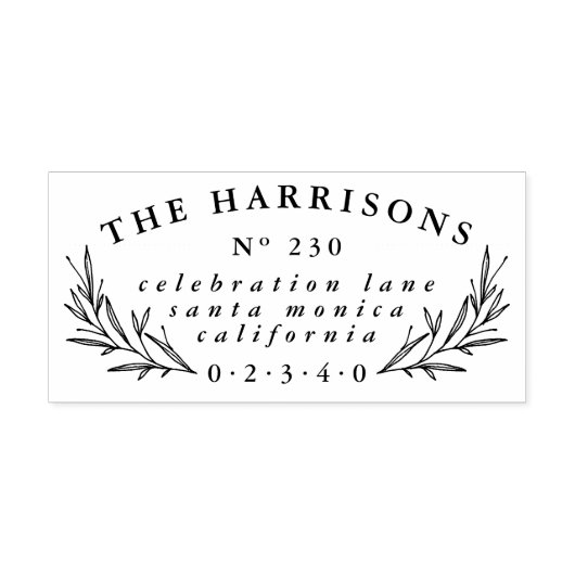 ヴィンテージ植物学名前をカスタムする&差出人住所 ラバースタンプ (インプリント)