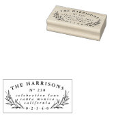 ヴィンテージ植物学名前をカスタムする&差出人住所 ラバースタンプ (押印)