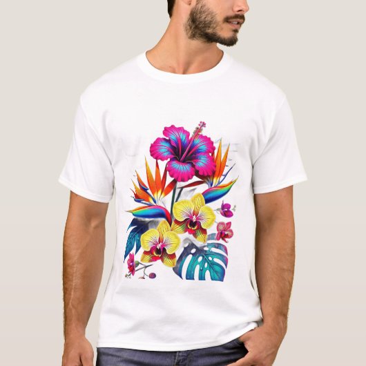 ヴィンテージ植物学柄フルプリントTシャツ Tシャツ (正面)