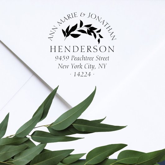 ヴィンテージ植物学結婚差出人住所 セルフインキングスタンプ