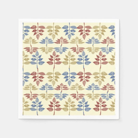 ヴィンテージ植物学 スタンダードカクテルナプキン (正面)