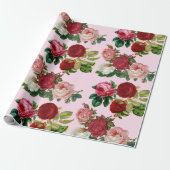ヴィンテージ植物学/ピンクローズデカップクラフトまたは ラッピングペーパー (アンロールド)