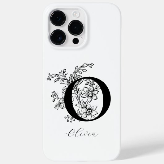 ヴィンテージ植物学 O モノグラム 名前 Case-Mate iPhoneケース (裏面)