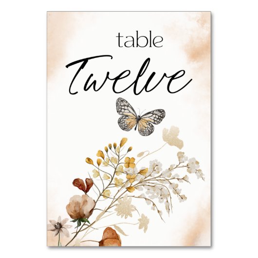 ヴィンテージ植物小フローラ結婚のテーブル番号 テーブルナンバー (裏面)