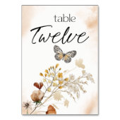 ヴィンテージ植物小フローラ結婚のテーブル番号 テーブルナンバー (正面)