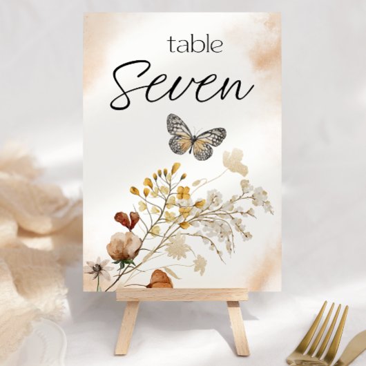 ヴィンテージ植物小フローラ結婚のテーブル番号 テーブルナンバー