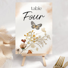 ヴィンテージ植物小フローラ結婚のテーブル番号 テーブルナンバー
